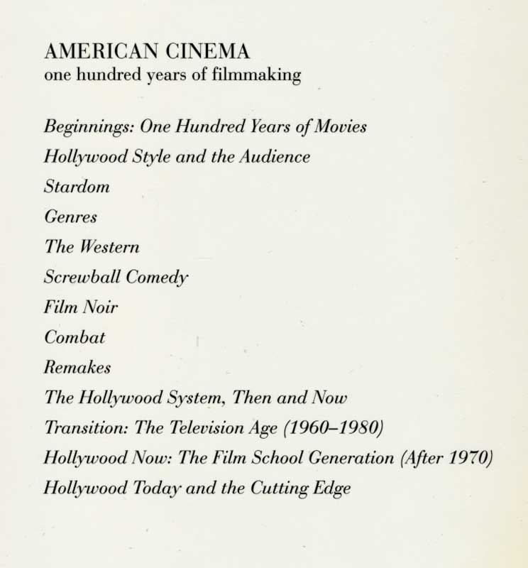 Basinger, Jeanine - American Cinema. One Hundred Years of Filmmaking
