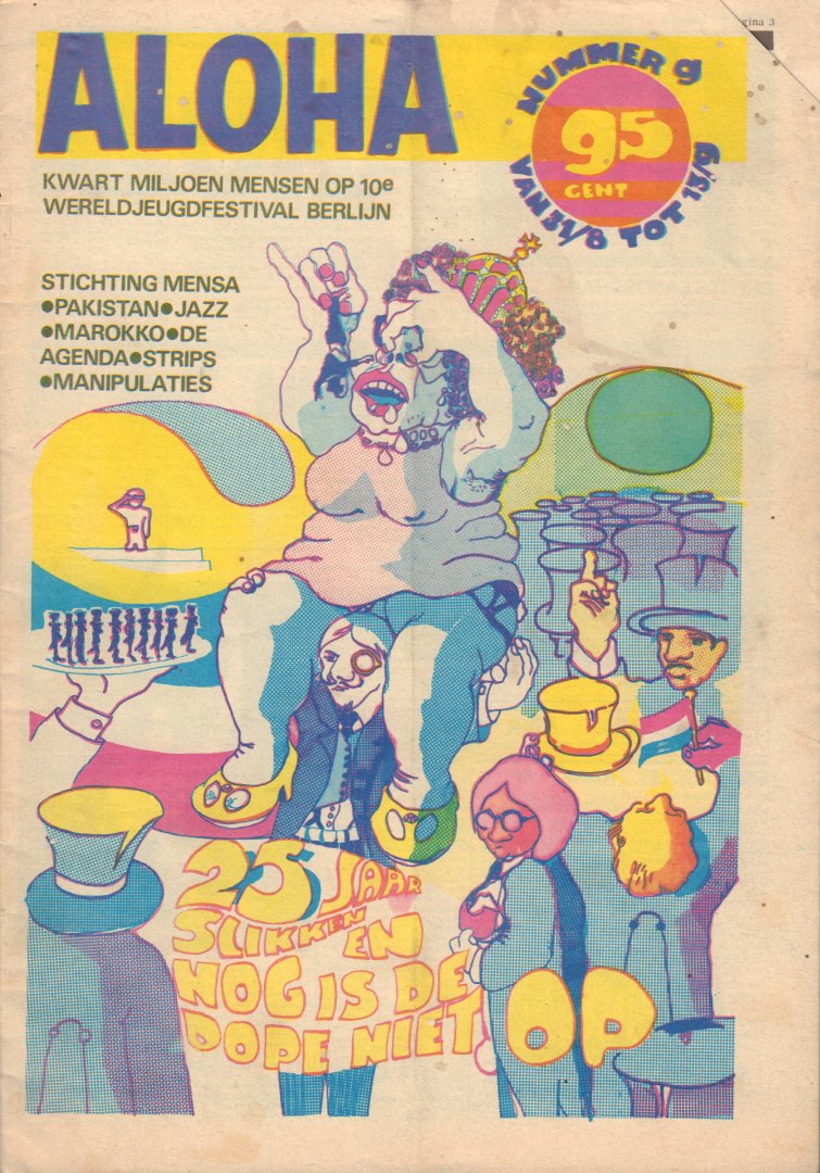 Diverse auteurs - Aloha 1973 nr. 09, Dutch underground magazine met o.a. DIVERSE STRIPS, LIESBETH LIST, JAZZ FESTIVAL LAREN, zeer goede staat