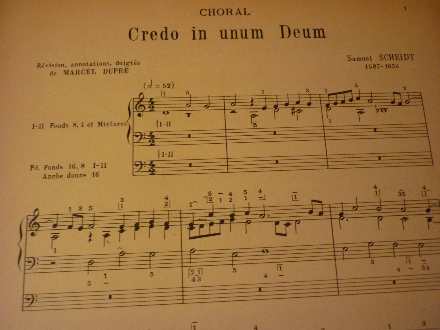 Dupré; Marcel - Anthologie des Maitres Classiques de l'Orgue; Samuel Scheidt: Choral: Credo in Unum Deum