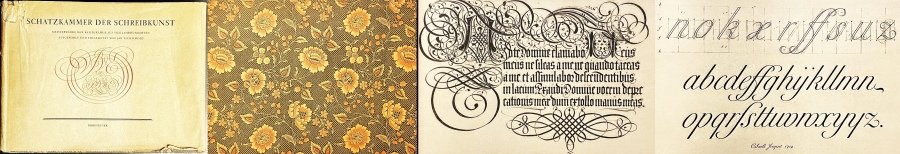 TSCHICHOLD, Jan - Schatzkammer der Schreibkunst. Meisterwerke der Kalligraphie aus vier Jahrhunderten auf zweihundert Tafeln. Ausgewählt und eingeleitet von Jan Tschichold.