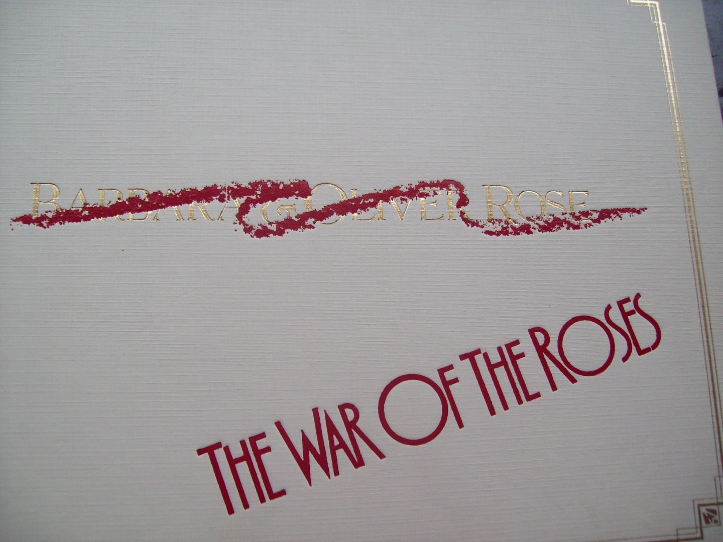 Barbara & Oliver Rose - "The War of Roses"