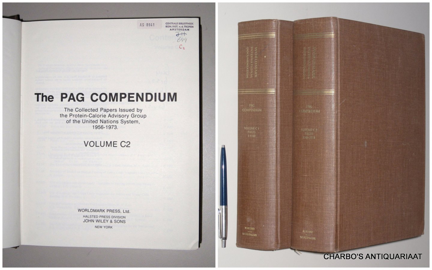 SACHS, MOSHE Y. (ed.), - The PAG compendium. The collected papers issued by the Protein-Calorie Advisory Group of the United Nations System, 1956-1973. Volumes C1 & C2 (Food science and technology, specific).