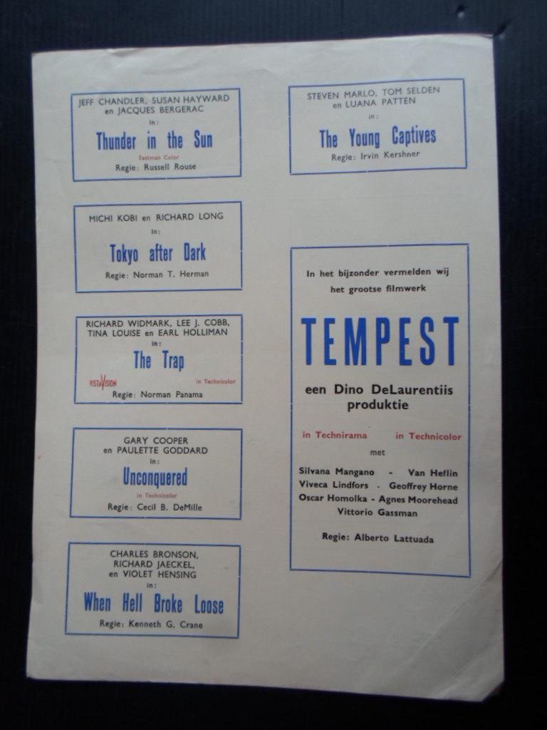  - Paramount Pictures Produktie Aankondiging 1959-1960