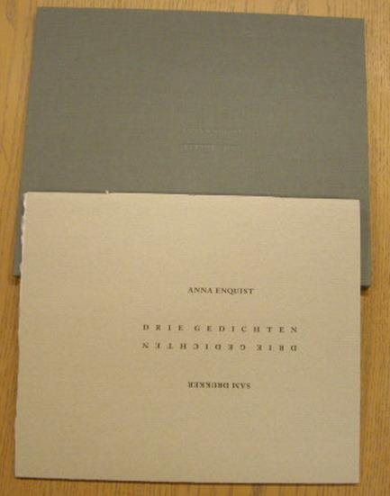 ENQUIST, ANNA & SAM DRUKKER - Drie gedichten. { Met een originele door Sam Drukker gesigneerde litho }