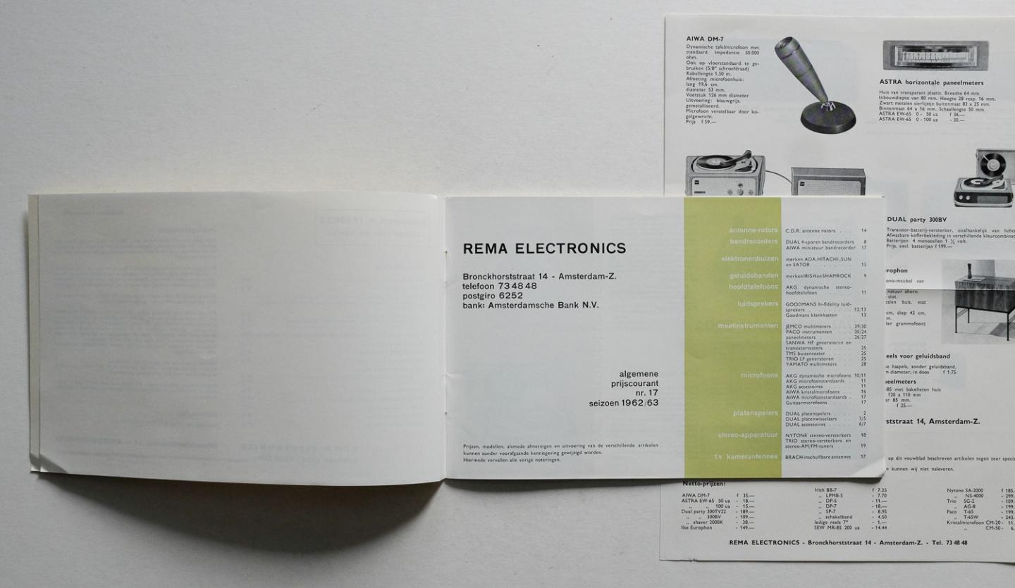 REMA - REMA Electronics 1962/63 -  catalogus no 17