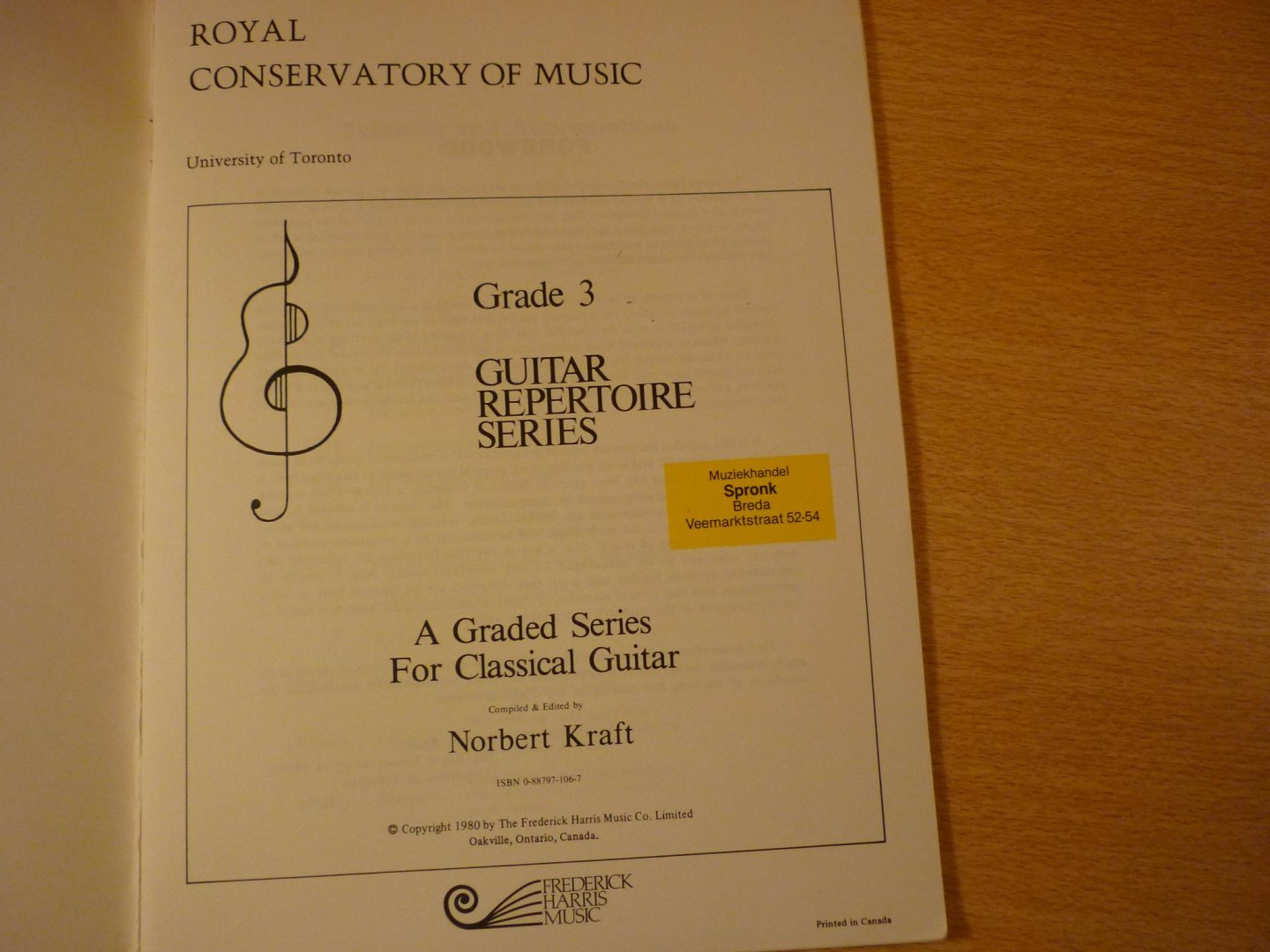 Kraft; Norbert - Royal Conservatory of music - Guitar 3; A graded series for classical guitar