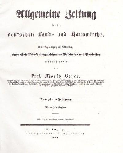 Prof. Moritz Beyer - Allgemeine Zeitung für die Deutschen Land- und Hauswirthe 1842
