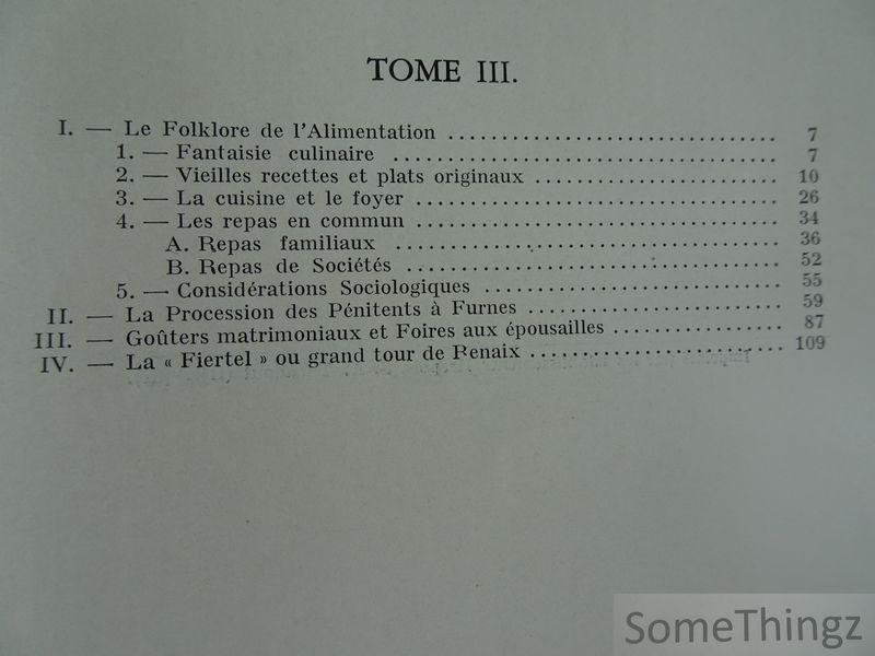 Marinus, Albert. - Le Folklore Belge. Tome III.