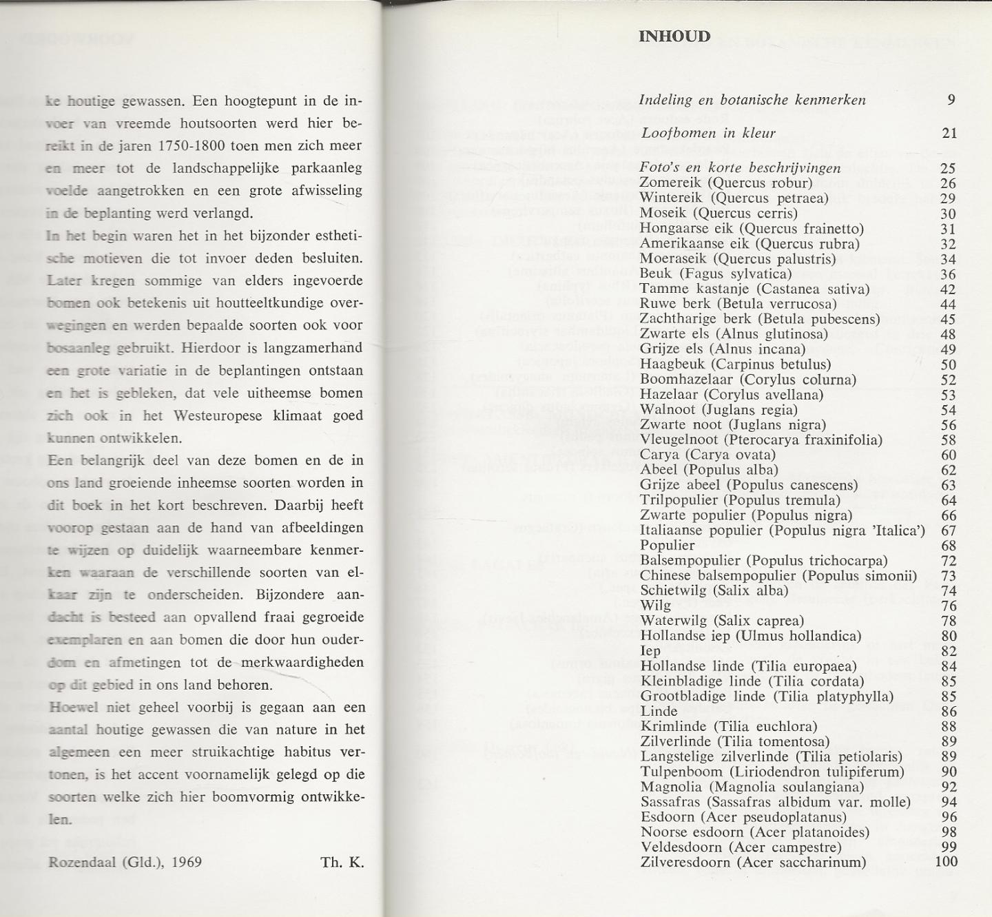 Klinkspoor Th. H. Omslagfoto Castanea savita ter beschikking gesteld door het Rijksherbarium te Leiden [Luctur N.v. Baarn - Kosmos Loof Bomenboek Deel II