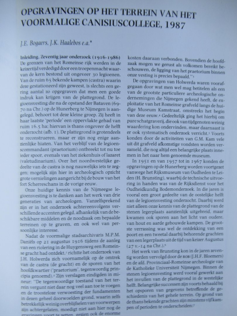 Bogaers, J.E. - Haalebos J.K. - e,a, - Opgravingen op het terrein van het voormalige Canisiuscollege 1987-1989