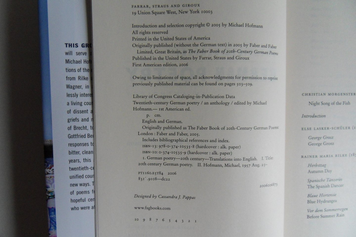 Hofmann, Michael (editor) - Twentieth-Century German Poetry. - An Anthology.
