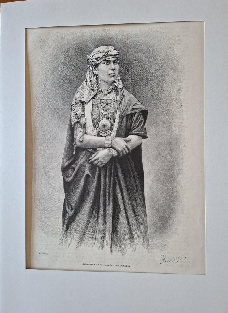  - Fellahvrouw uit de omstreken van Jeruzalem, gravure [1882], 25x18 cm