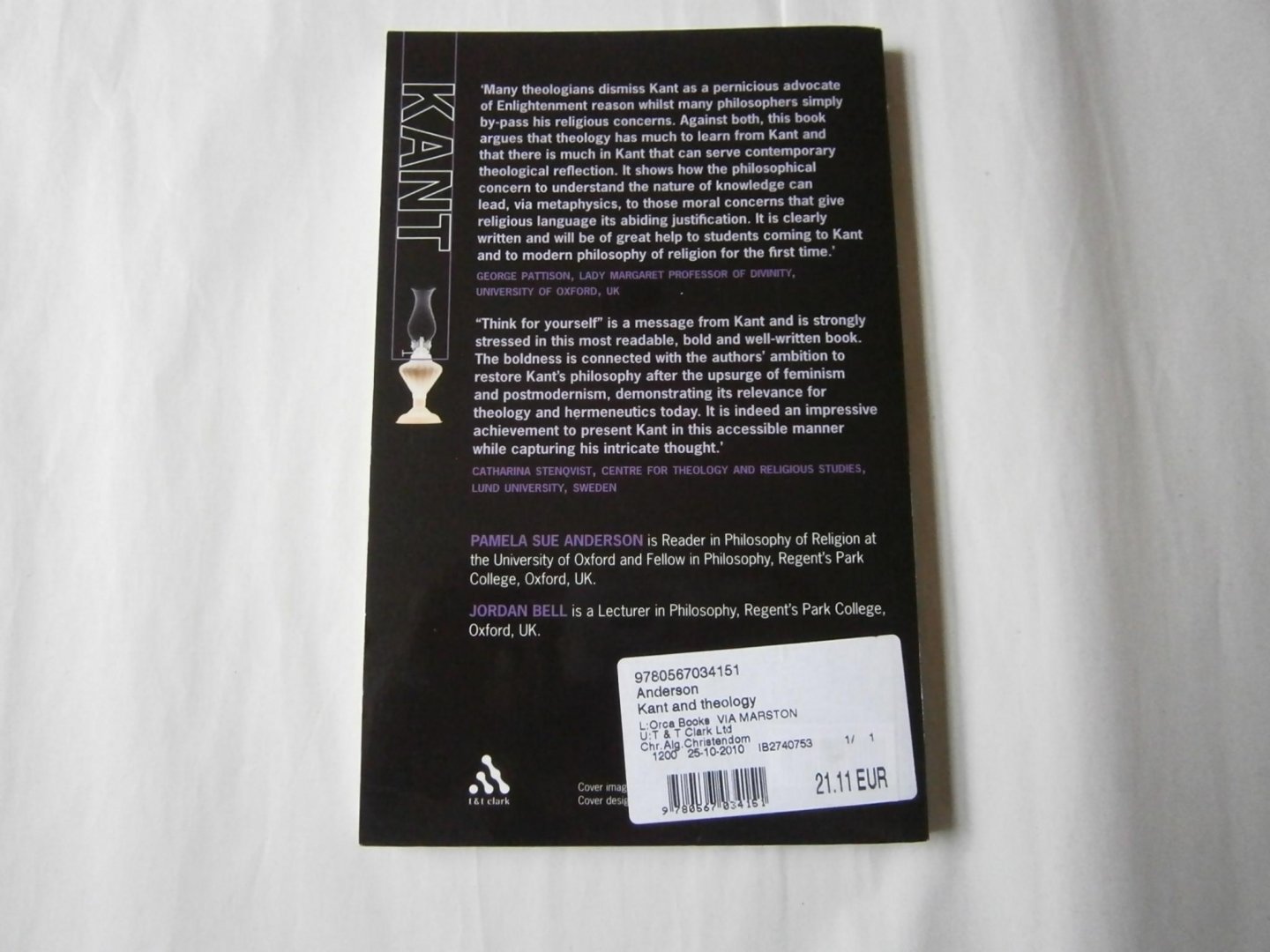 Anderson, Pamela Sue, Dr - Kant and Theology