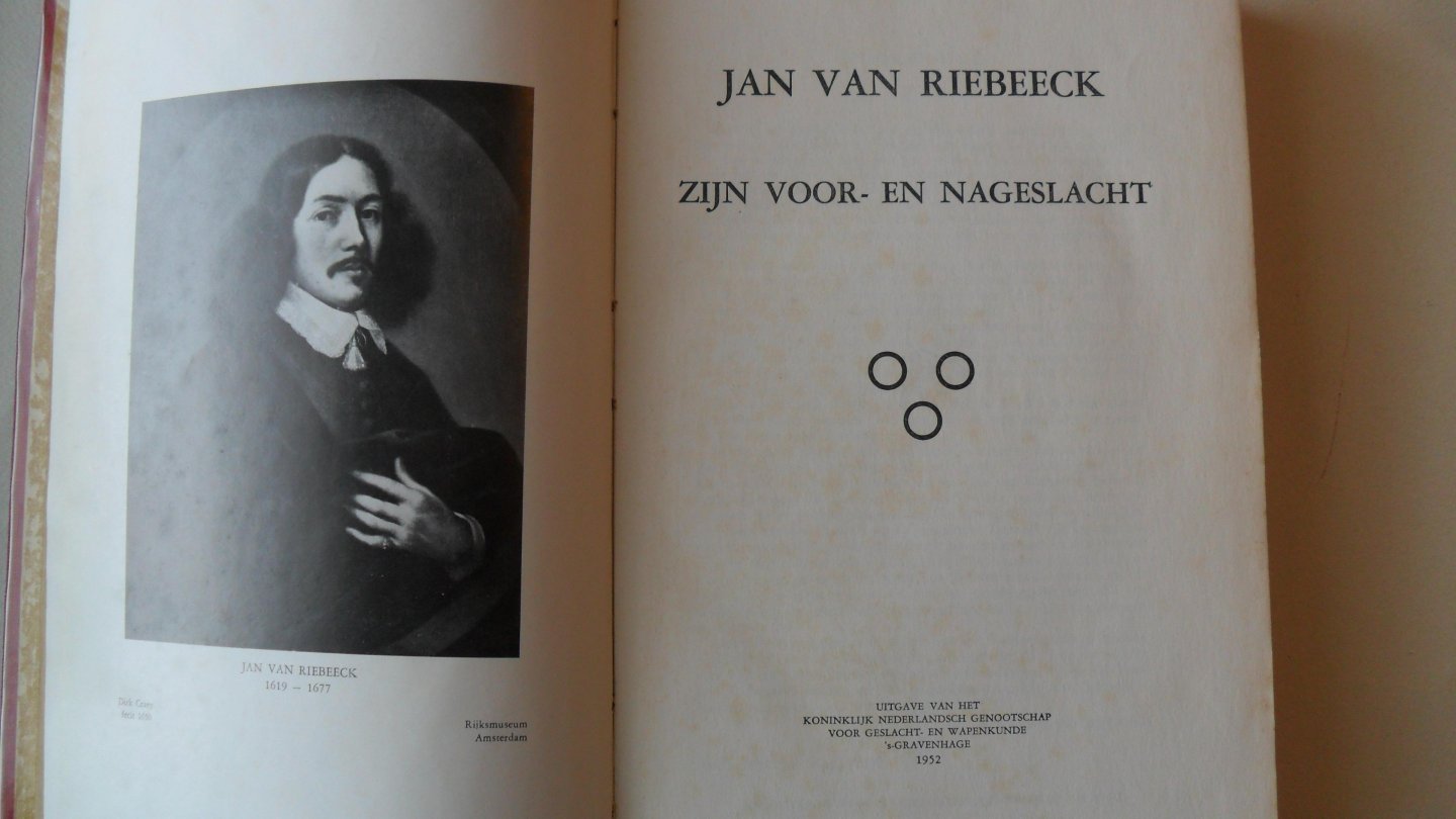 Blokland Beelaerts van ( en.. zie uitgever) - Jan van Riebeeck  ( zijn voor- en nageslacht)