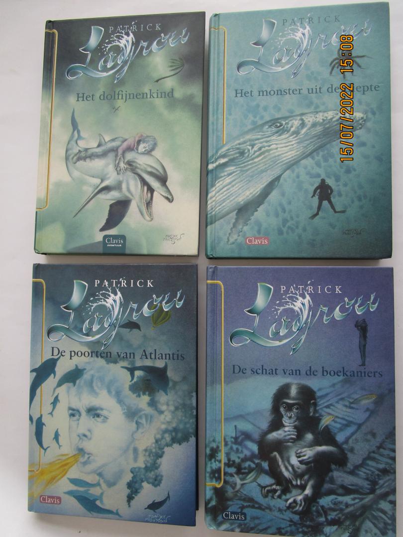 Lagrou, Patrick - Serie HET DOLFIJNENKIND; - 4 DELEN KOMPLEET - ; Het Dolfijnenkind; Het monster uit de diepte; De poorten van Atlantis; De schat van de Boekanier