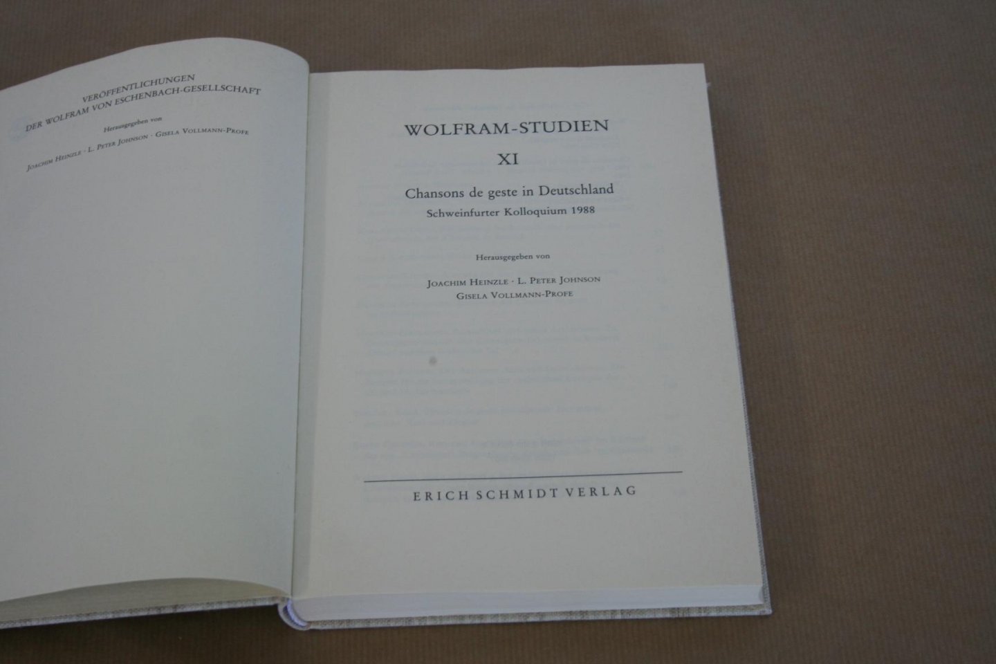 Heinzle, Johnson & Vollmann-Profe - Wolfram-Studien XI - Chansons de geste in Deutschland Schweinfurter Kolloquium 1988