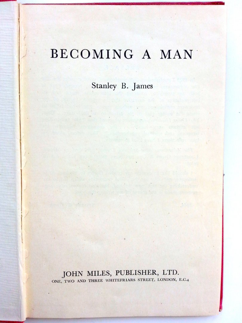 James, Stanley B. - Becoming A Man (ENGELSTALIG)