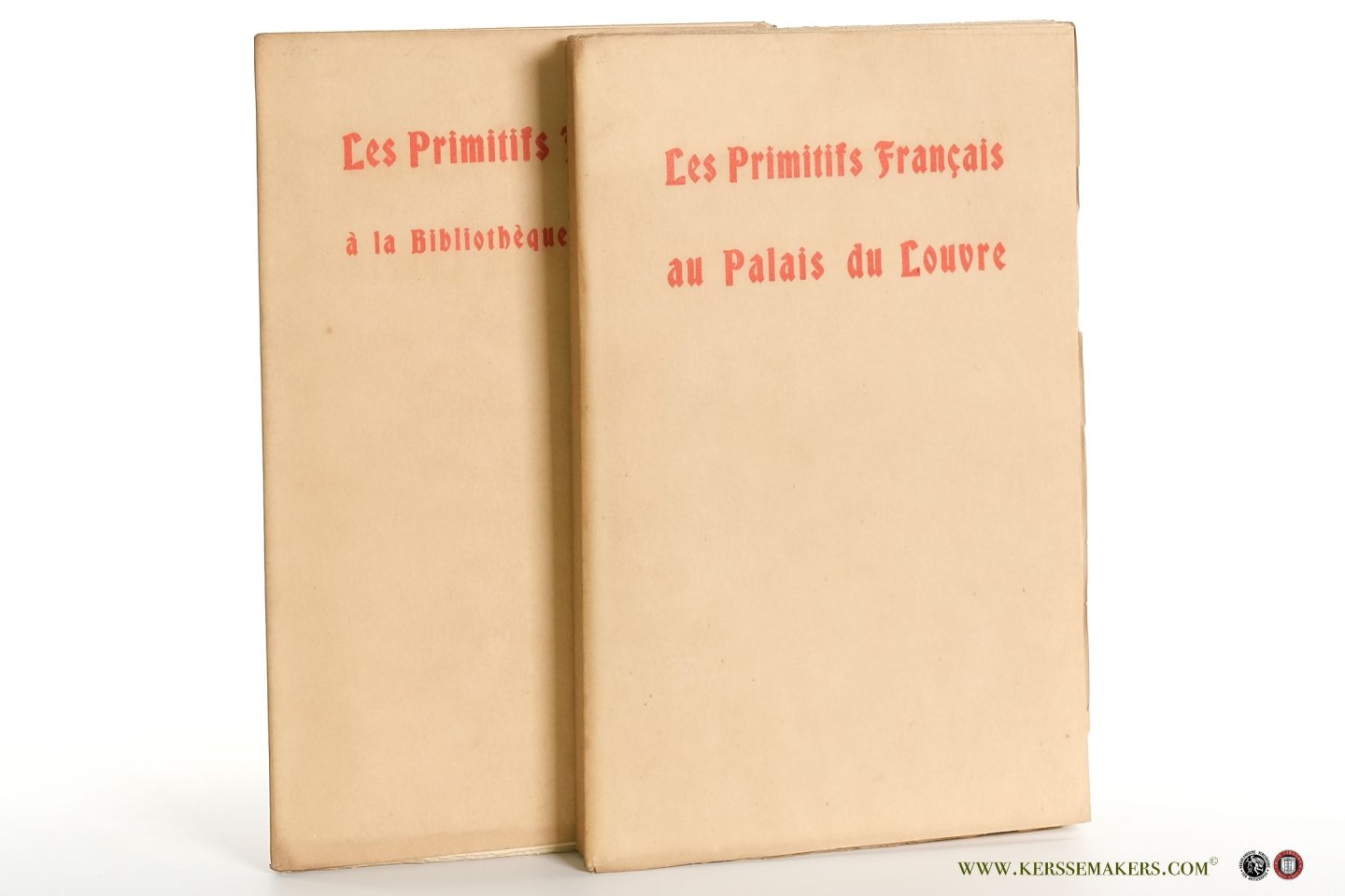 Bouchot, Henri / Léopold Delisle / J.J. Guiffrey / a.o. - Exposition des Primitifs Français au Palais du Louvre (Pavillon de Marsan) et à la Bibliothèque Nationale. [ 2 volumes ]. Tirage à part à 300 exemplaires numérotés sur vélin d'Arches. No. 275.