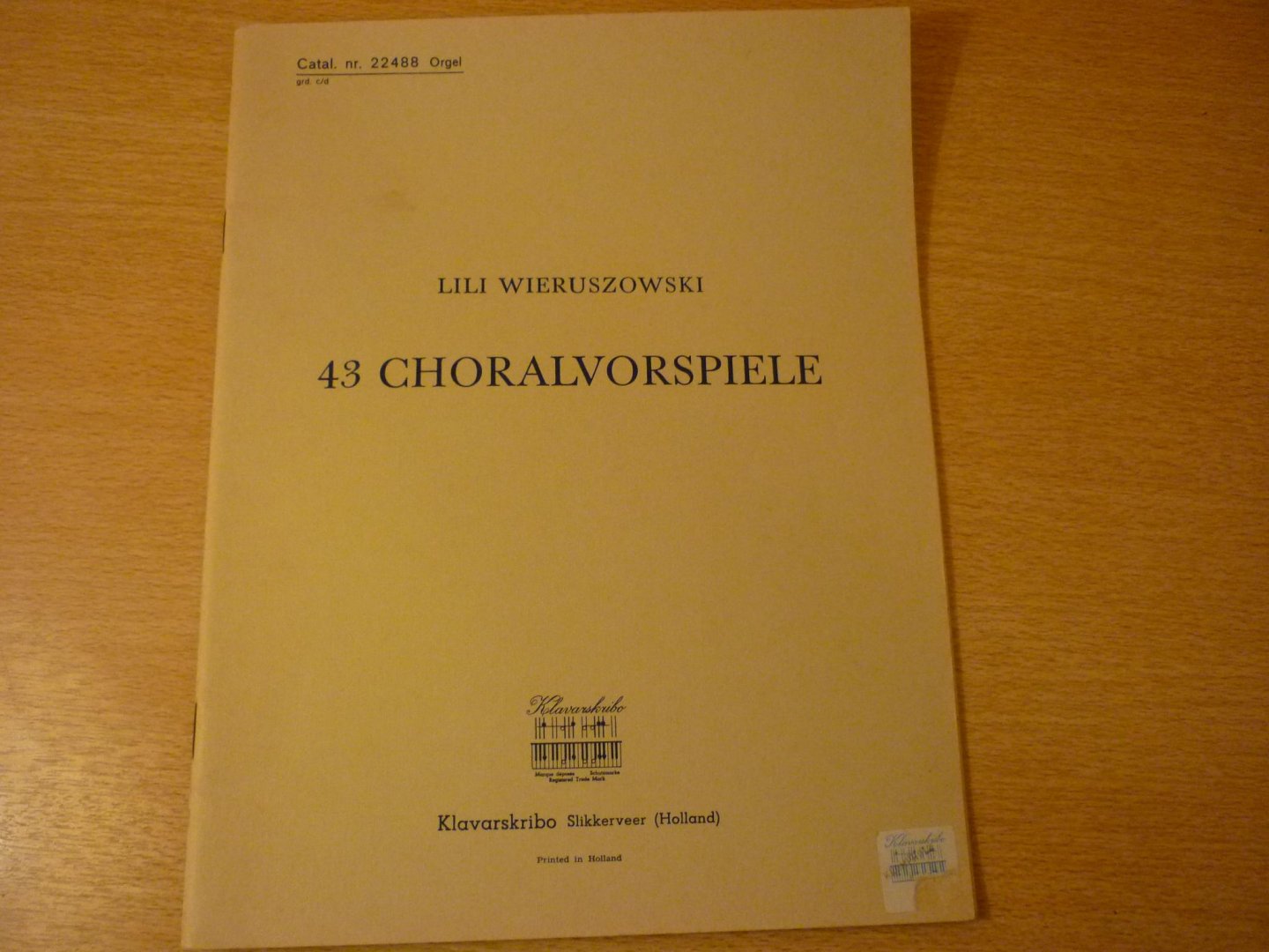 Wieruszowski; Lili - 43 Choralvorspiele (Klavarskribo)