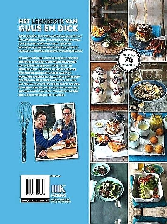 Meeuwis , Guus . &  Dick Middelweerd . [ isbn 9789021563534 ]  3817 - Het Lekkerste van Guus en Dick . ( 2 Sterren in de keuken, hun versies van de lekkerste gerechten: 1 van thuiskok Guus voor elke dag & 1 van chef Dick om indruk te maken . ) Dit kookboek is een verzameling van alles wat wij het lekkerst vinden. -