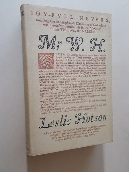 HOTSON, LESLIE, - Mr. W.H.