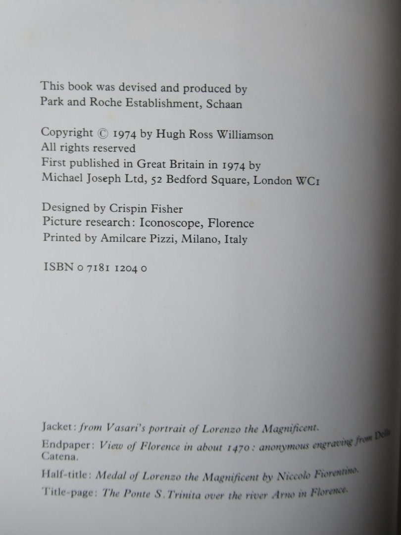 Williamson, Hugh Ross - Lorenzo the magnificent