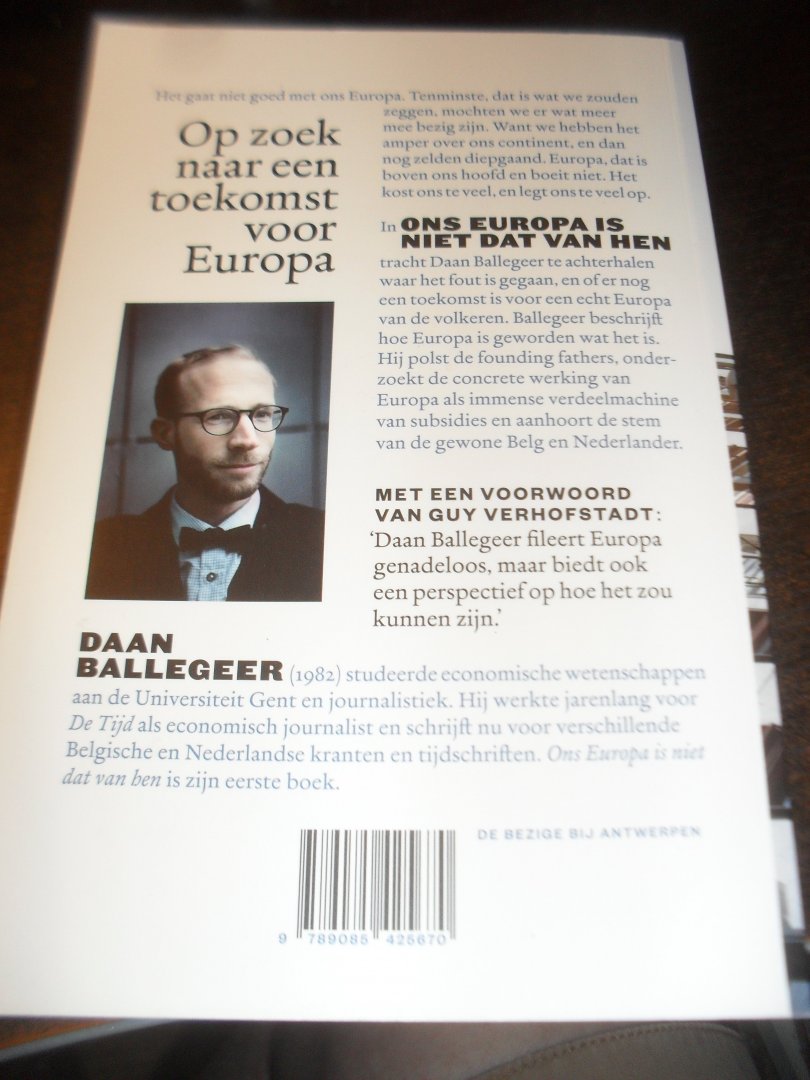 Ballegeer, Daan - Ons Europa is niet dat van hen   Op zoek naar een toekomst voor ons continent