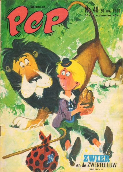Diverse  tekenaars - PEP 1966 nr. 48, stripweekblad 26 november met o.a. DIVERSE STRIPS/ZWIER DE ZWERVER (COVER)/KLEINE FOTO + ARTIKEL DIONNE WARWICK/Q-65/DAVE DAVIES/DONOVAN/ANDY STAR/BEACH BOYS (2 p.), goede staat