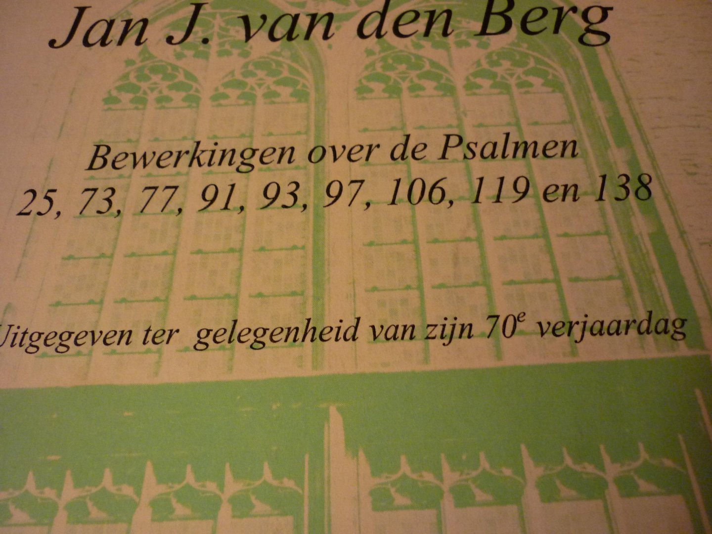 Berg; Jan J. van den - Bewerkingen over Psalmen (Klavarskribo)