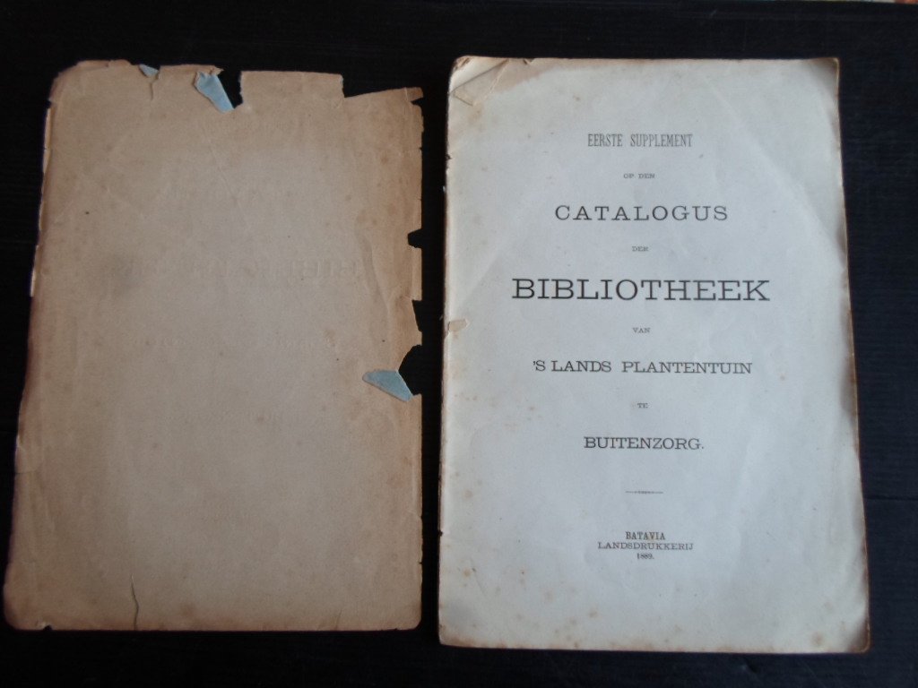  - Catalogus der Bibliotheek ’s lands Plantentuin te Buitenzorg, eerste supplement