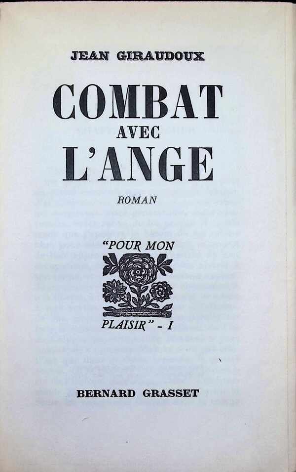 Jean Giraudoux - Combat avec l'ange