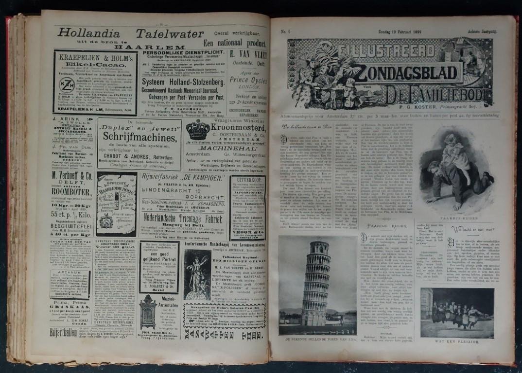 Redactie - Geïllustreerd Zondagsblad voor de Familiebode 27 maart 1898 2 juli 1899 Ingebonden 7e en 8e jaargang jaargang