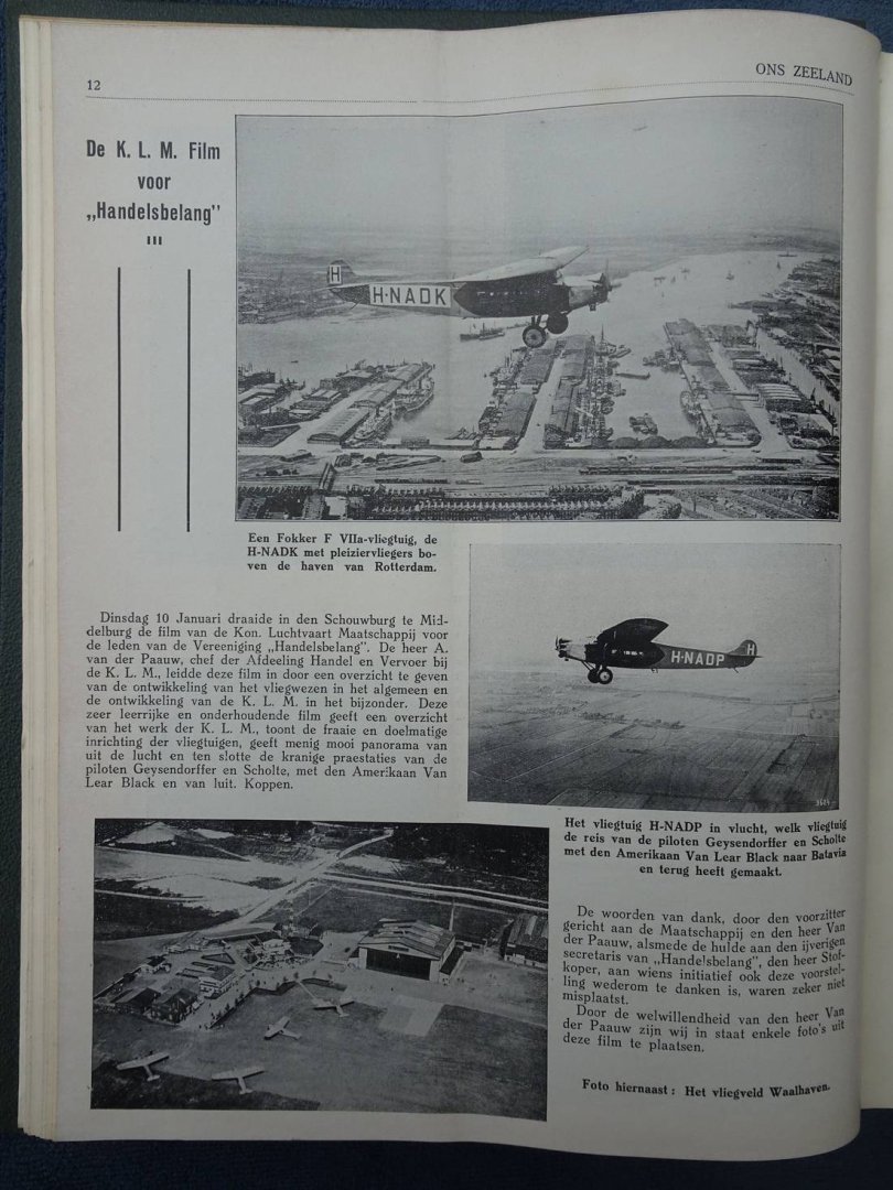 Berg, Antoine van den Berg (red.). - Ons Zeeland, geïllustreerd weekblad. Complete, ingebonden, derde jaargang (no. 1 t/m 50 + kerstnummer 1928).