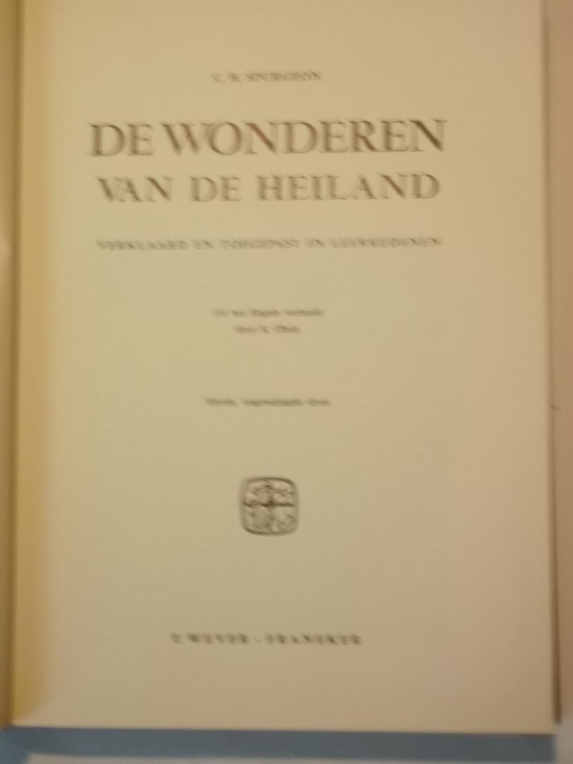 Spurgeon C.H. - De Wonderen van de Heiland.