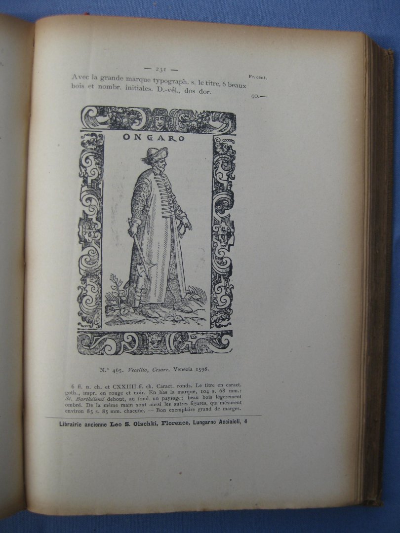 Olschki, Leo S. - Catalogue L. Riche et précieuse collection de Livres à Figures des XVe et XVIe  siècles soigneusement décrits et mis en vente par -