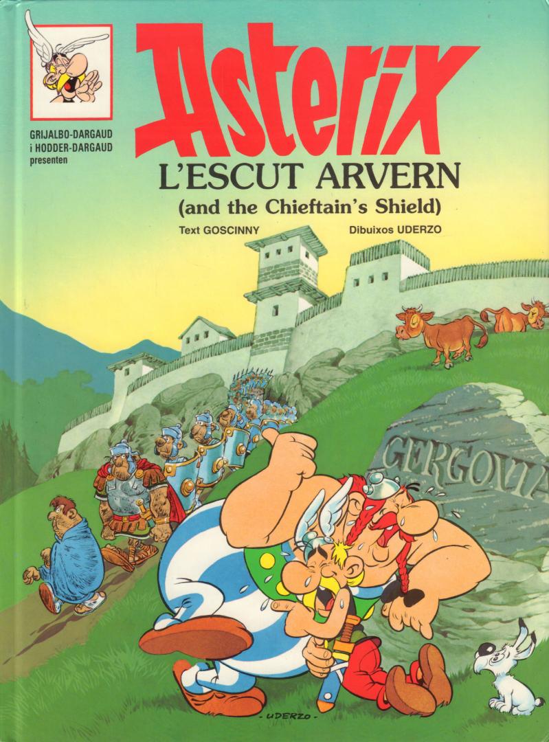 Gosginny / Uderzo - ASTERIX 11 - L'ESCUT ARVERN (& THE CHIEFTAIN'S SHIELD), hardcover, gave staat (twee minimale deukjes hoeken bovenkant), Asterix in het Catalaans & Engels