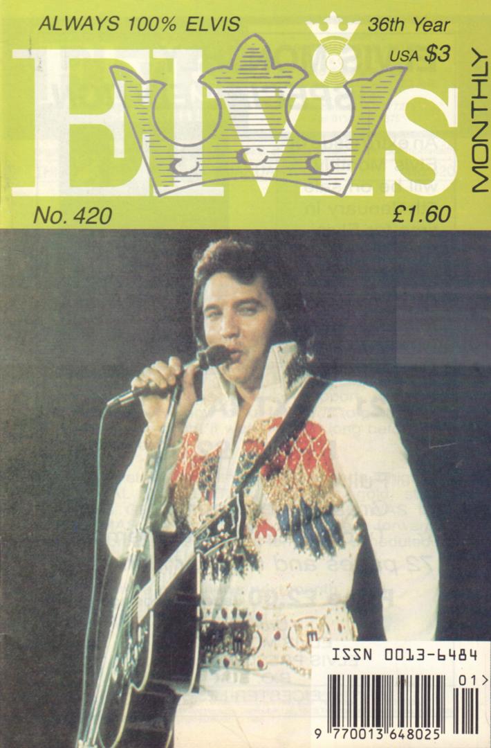 Official Elvis Presley Organisation of Great Britain & the Commonwealth - ELVIS MONTHLY 1995 No. 420,  Monthly magazine published by the Official Elvis Presley Organisation of Great Britain & the Commonwealth, formaat : 12 cm x 18 cm, geniete softcover, goede staat