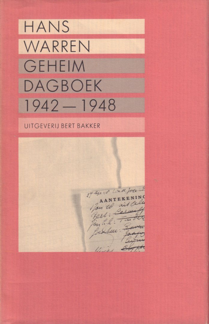 Warren, Hans - Geheim Dagboek, 1942-1948, 434 pag. hardcover + stofomslag, zeer goede staat (rug losse stofomslag is verkleurd)