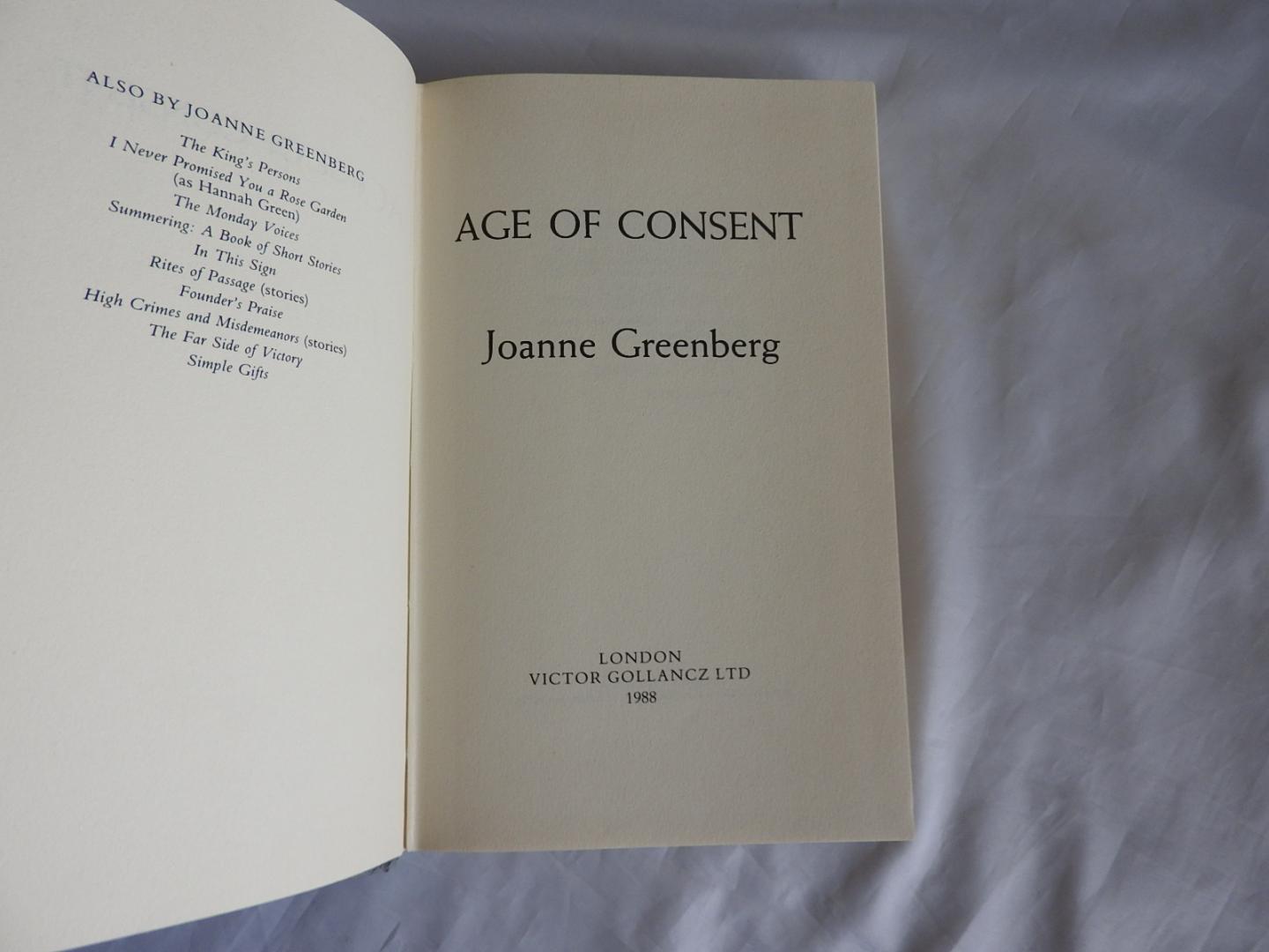 Joanne Greenberg J. - Age of Consent