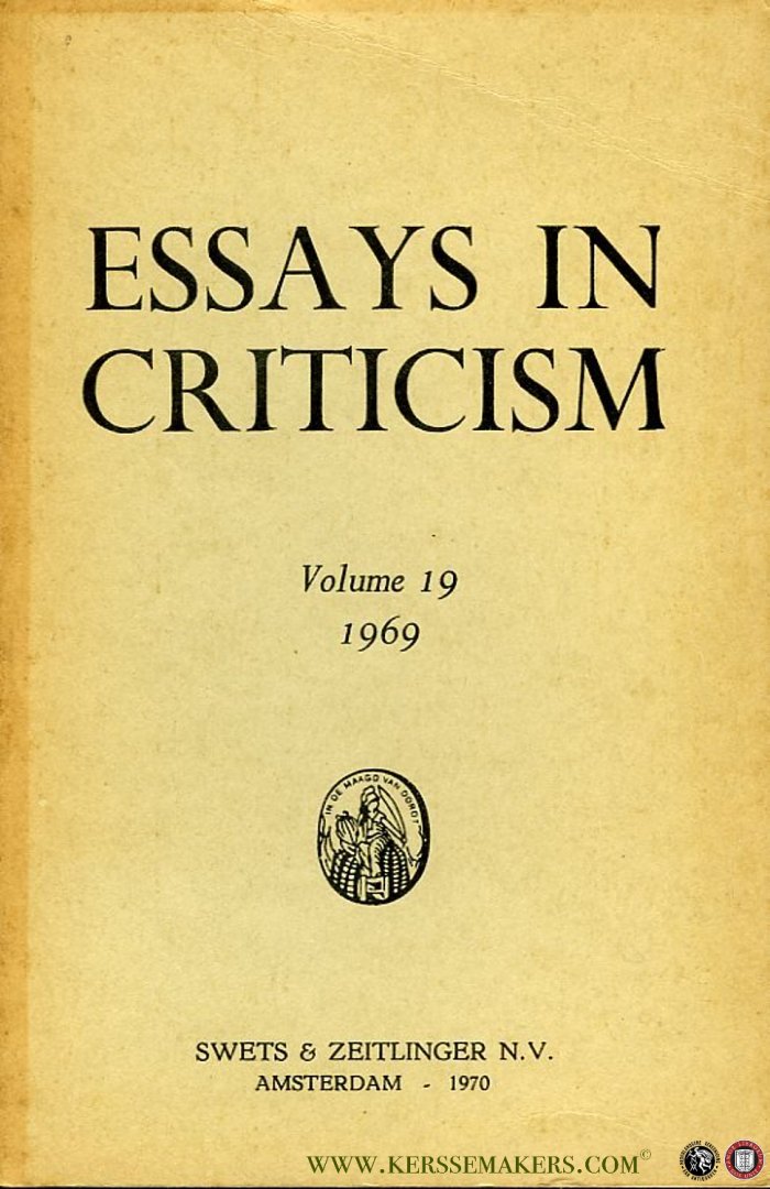 AA - Essays in Criticism. A Quarterly Journal of Literary Criticism. Volume 19, 1969.