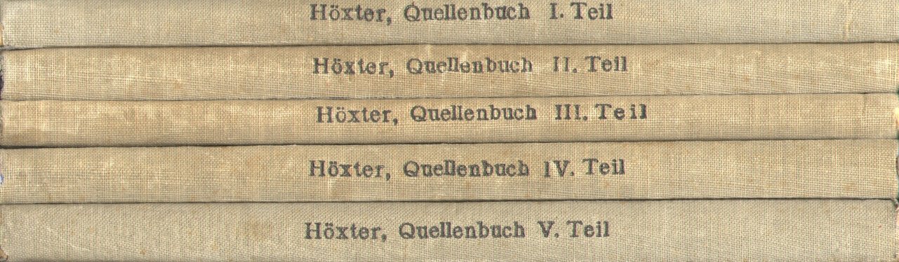 Höxter, Dr. Julius - Quellenbuch (Teil I t/m V)