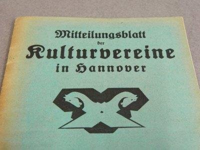 Diverse - Zeer zeldzaam - Mitteilungen der Kulturvereine in Hannover. Jahrgang 4, Nr. 3, April 1927  Zeer zeldzaam