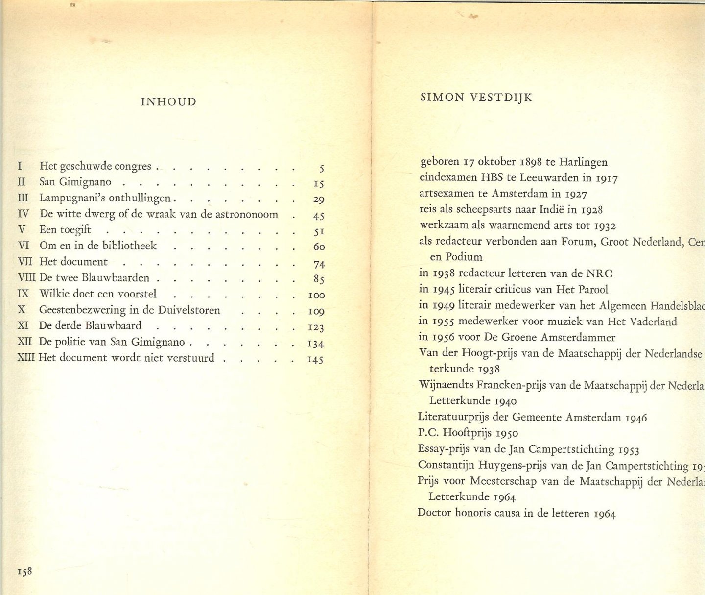Vestdijk, Simon Geboren 17 Oktober 1898 te Harlingen - Het Schandaal der Blauwbaarden