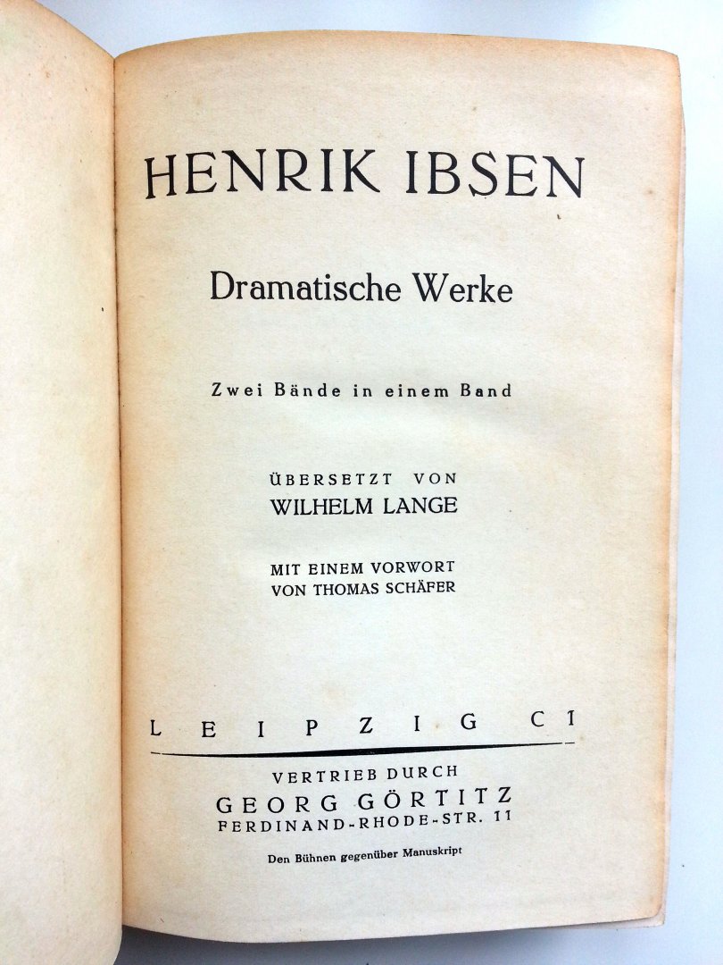 Ibsen, Henrik - Dramatische Werke (Zwei Bände in einem Band) (DUITSTALIG)