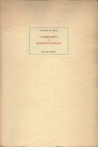Vries, Hendrik de - Capricho's en rijmcritieken.