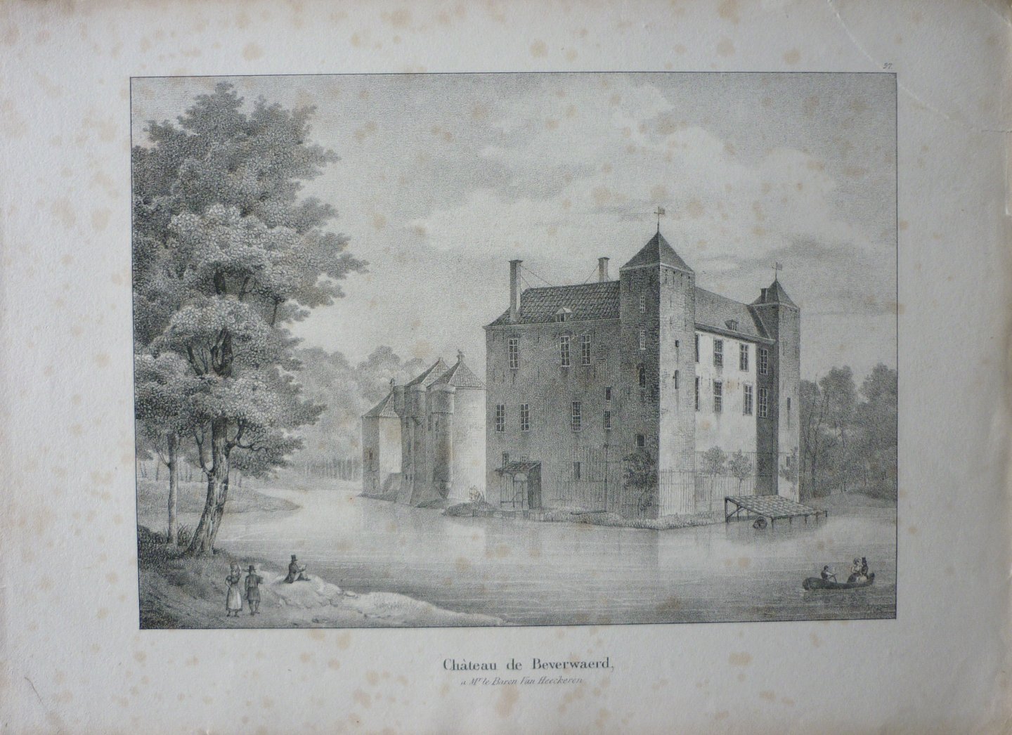 Cloet, J. de / Madou - Château de Beverwaerd. Originele litho.