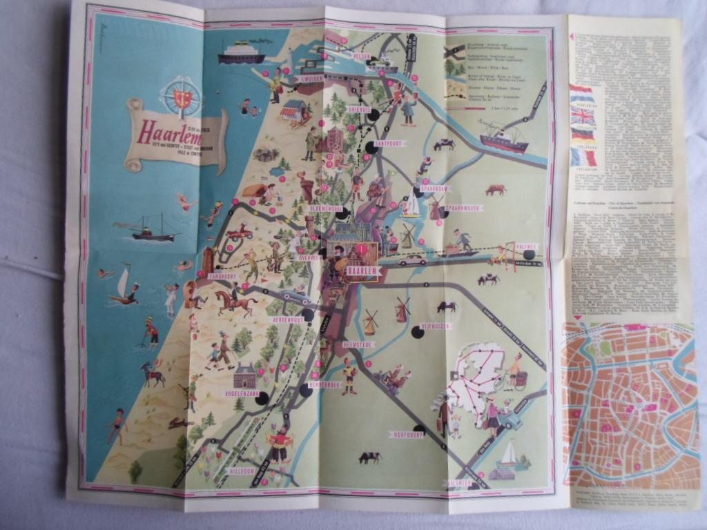  - Grote uitvouwbare Folder Haarlem de oude stad met het jonge hart