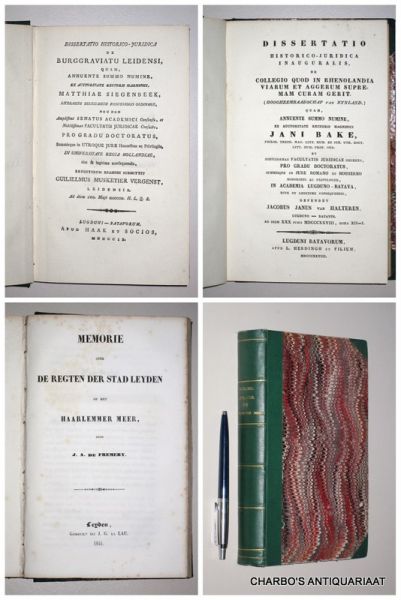 MUSKETIER VERGENST, GUILIELMUS, - Dissertatio historico-juridica de Burggraviatu Leidensi.