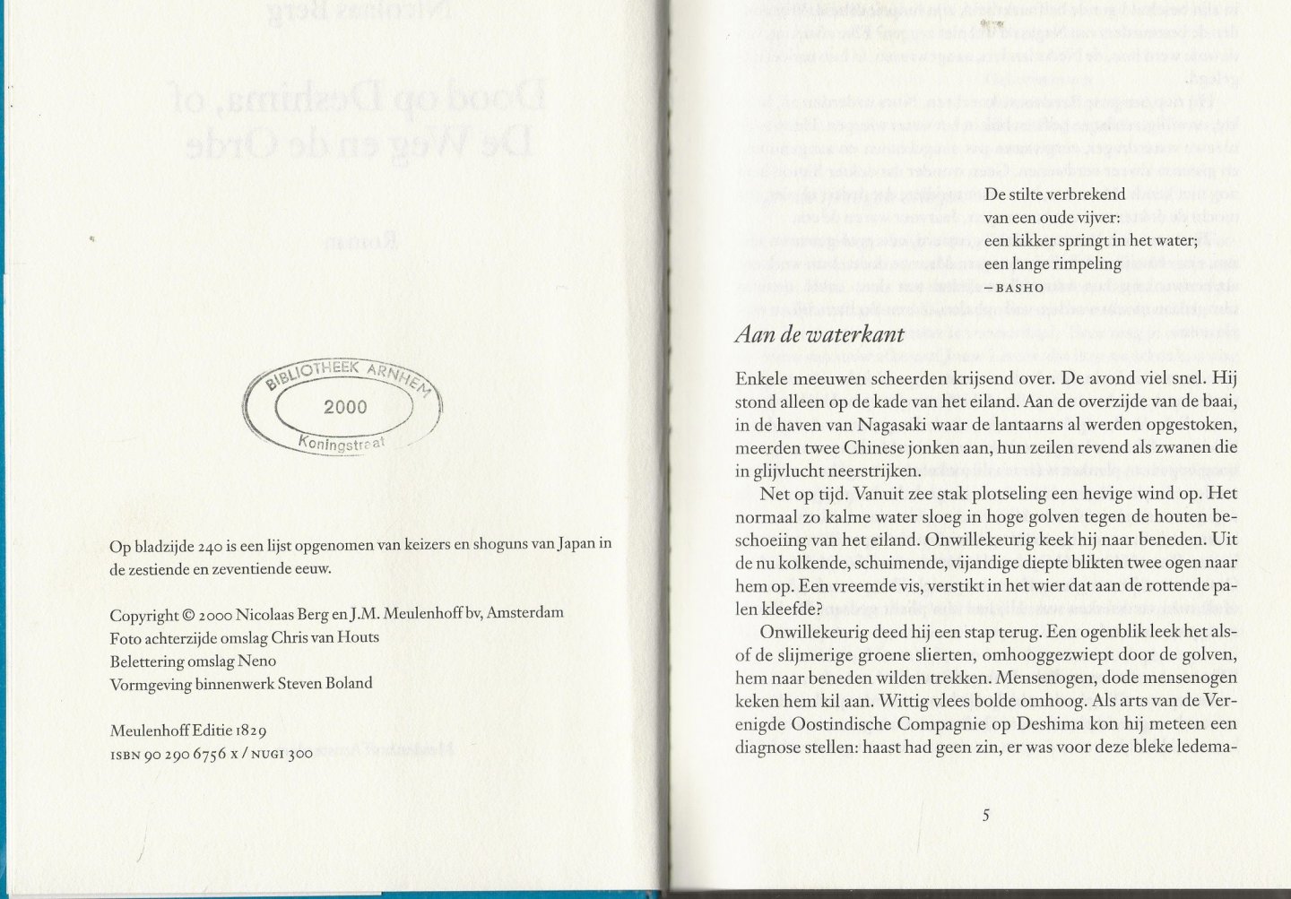 Nicolaas Berg  Foto achterzijde omslag  Chris van Houts - Dood op Deshima, of de Weg en de Orde