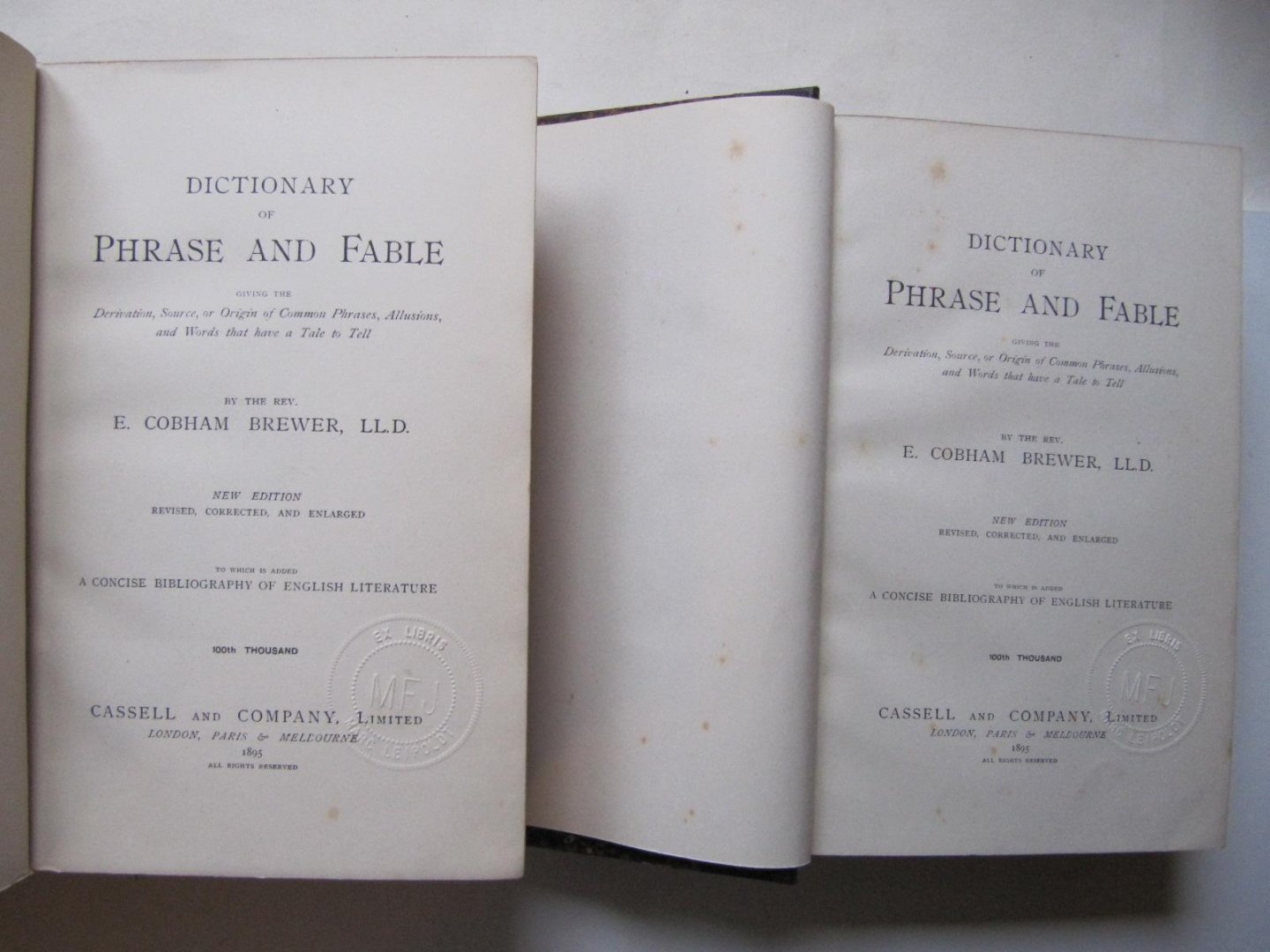 E. Cobham Brewer, LL.D. - Brewer Dictionary A-l en L-Z; Dictionary of Phrase and Fable